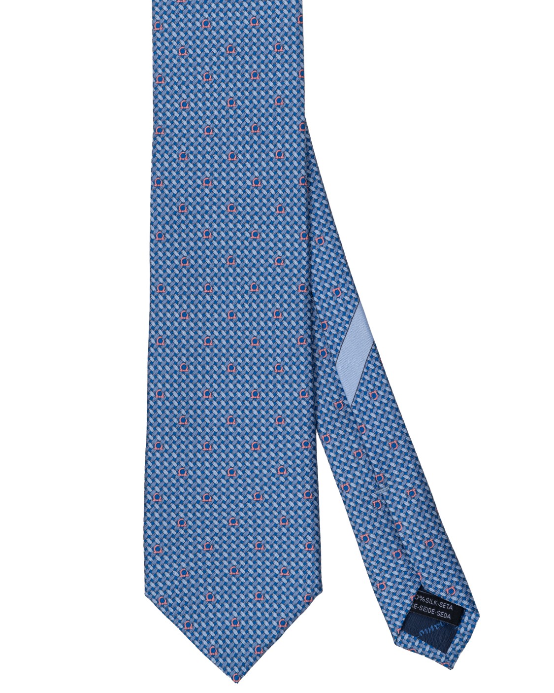 shop SALVATORE FERRAGAMO  Cravatta: Salvatore Ferragamo cravatta in seta con stampa Gancini, inserita in una fitta maglia colorata. 
Composizione: 100% seta.
Made in Italy.. 350263 4MAGLIA-004731642 number 8259351